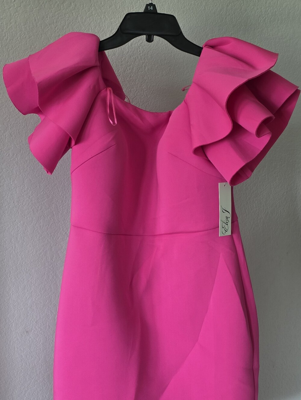 Eliza J Pink Ruffle Sleeve Sheath Cocktail Dress Size 14 NWT $158 MSRP - Picture 4 of 10